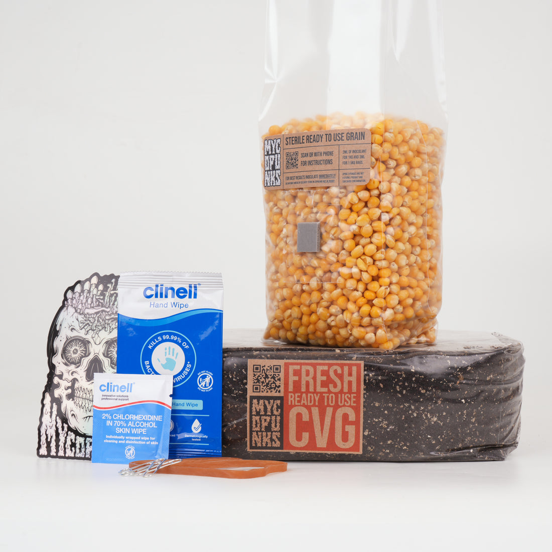 Popcorn Variant of MycoPunks Beginner Mushroom Grow Kit