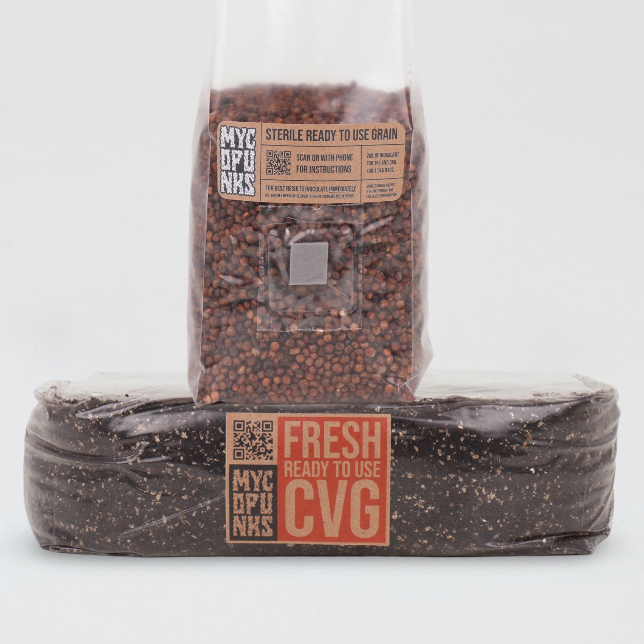 1kg Sterile Milo Grain bundle sat on 2kg CVG