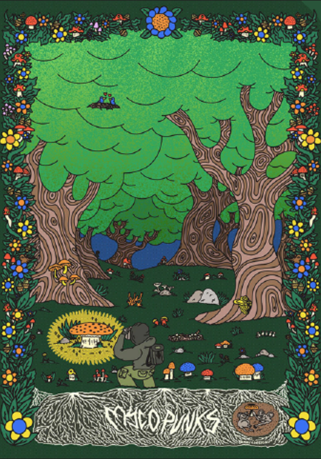 MycoPunks Forest Kurzarm-Bio-T-Shirt (Grün) Limited Edition